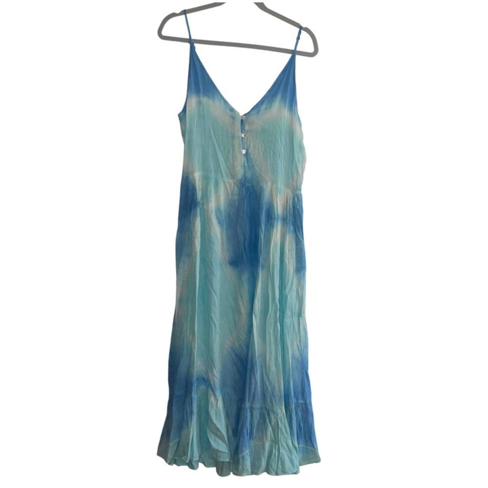 Millennium Blue Tie Dye Sleeveless Maxi Dress - Small